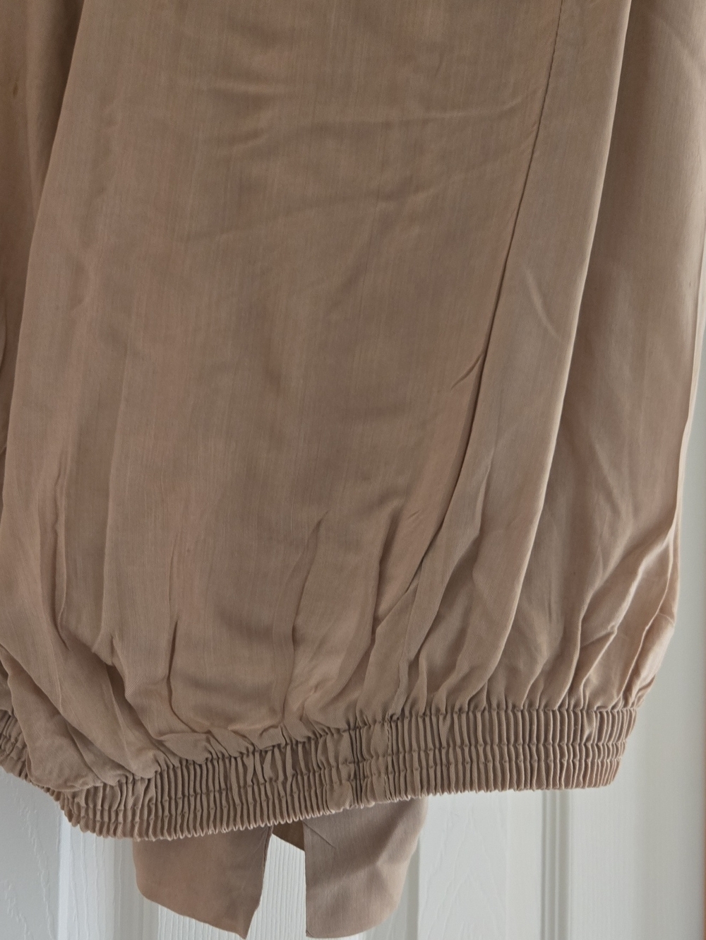 Everyday Bubble-Hem Mini Dress in Taupe
